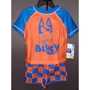 Bluey Swimsuit Toddler Boys 2-Piece Rash Guard and Swim Trunks Set UPF 50 2T NWT